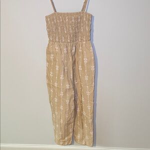 Rebecca Taylor Beige Floral Jumpsuit